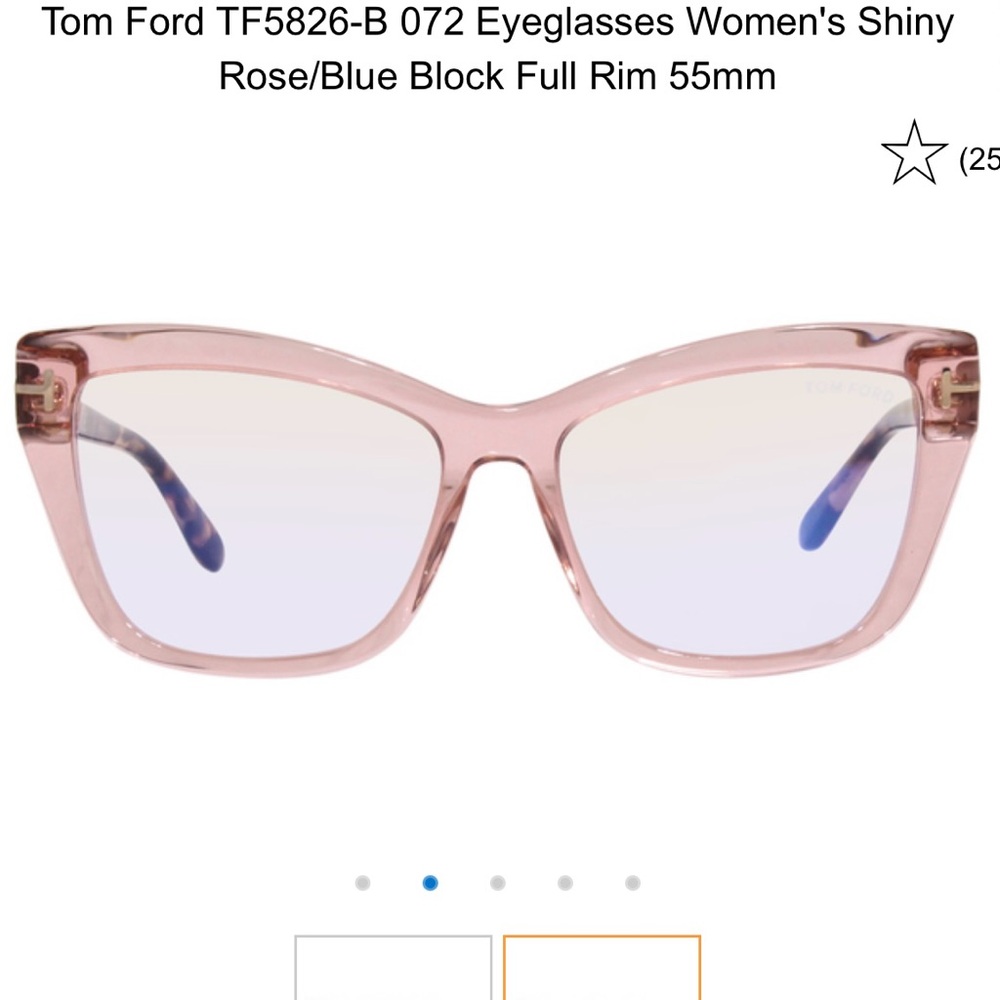 Tom Ford TF5826-B 072 Eyeglasses Women's Shiny
Rose Full Rim 55mm